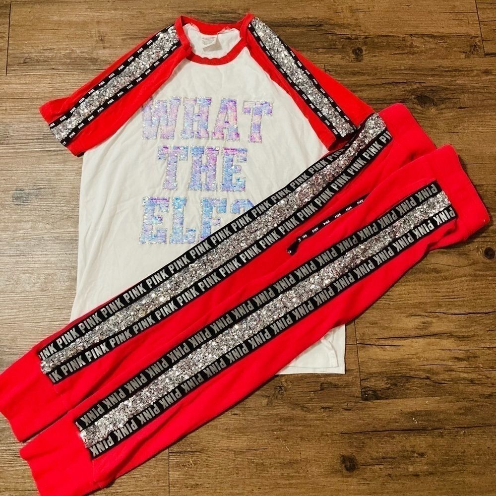 VS PINK CHRISTMAS BLING OUTFIT SET S